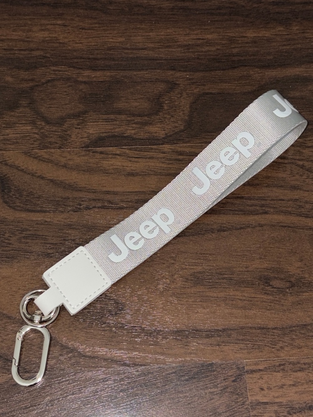 Jeep White Logo Strap Key Loop Lanyard